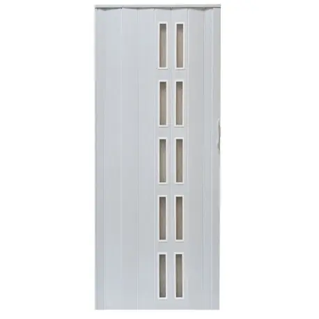Skládací dveře 005S bílý dub matný 80 cm Akce