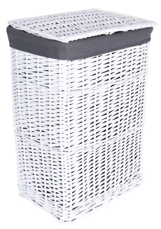 Proutěný koš na prádlo 114 l bílý / šedý Cenová Bomba