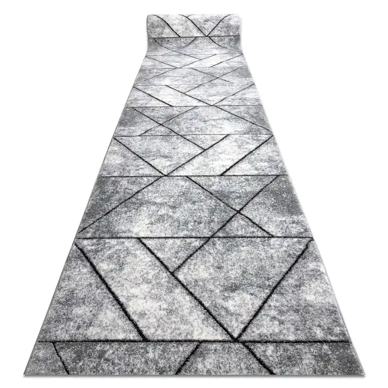 Přímo Od Výrobce Běhoun COZY 8872 Wall, geometrický, trojúhelníky - Strukturální, šedý / modrý