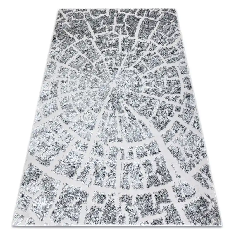 Koberec SUNSET B8771A Kmen stromu - Strukturální, šedý / světle šedý Tovární Cena