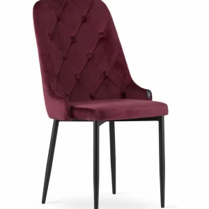 Koupit Online Set čtyř jídelních židlí CAPRI sametové bordó / černé nohy (4 ks)