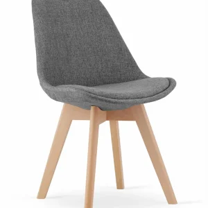 Set jídelních židlí NORI šedé bez knoflíků (hnědé nohy) 4ks Cenově Výhodný