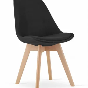 Set jídelních židlí NORI černé bez knoflíků (hnědé nohy) 4ks Speciální Cena
