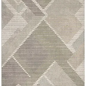 Koberec Ballata Elian Shale geometrický, šedý / zelený Cenově Výhodný