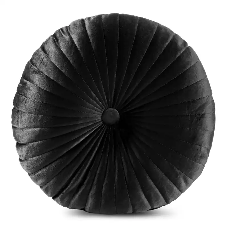 Zlevněný Kulatý polštář VELVET 68 černý