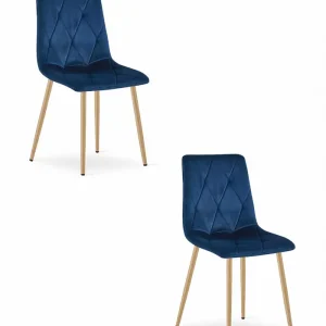 Cenová Bomba Set dvou jídelních židlí LIBRA sametové granátové / dřevěné nohy (2 ks)