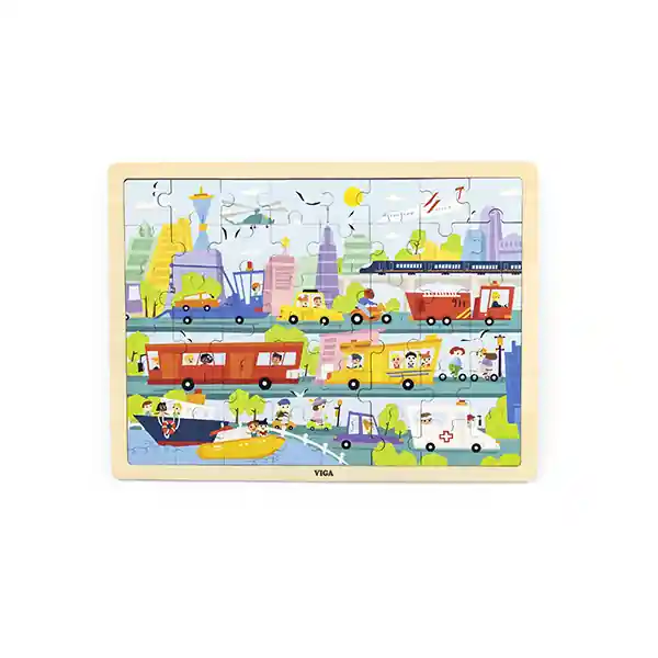 Puzzle na podstavci Viga 44582 48 dílků - poznávání dopravy ve městě Objednat Nyní