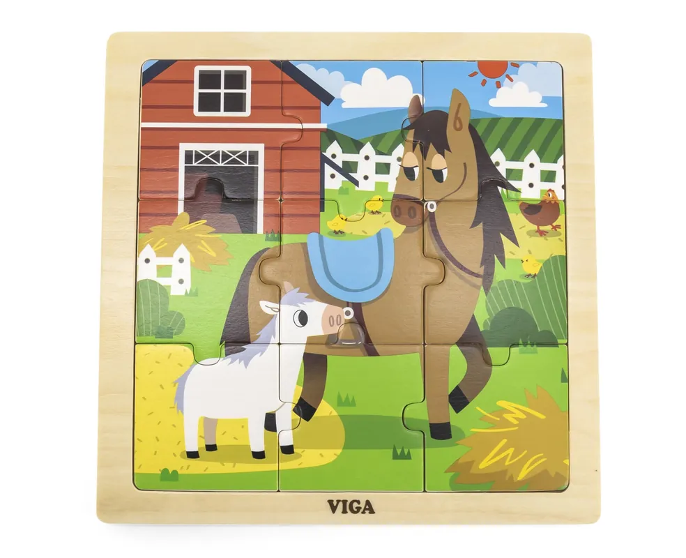 Puzzle na podstavci Viga 44624 9 dílků - koník Cenový Hit