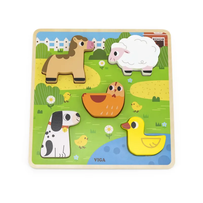 Vrácení Zdarma Dřevěné puzzle Viga 44662 farma