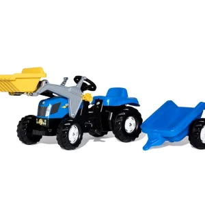 Šlapací traktor s přívěsem a lžící Rolly Toys 023929 New Holland Zlevněný