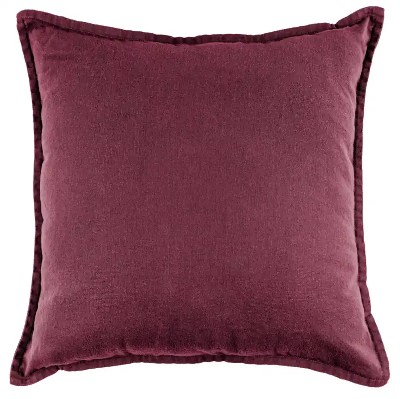 Čtvercový polštář STONEWASH bordó Autentický