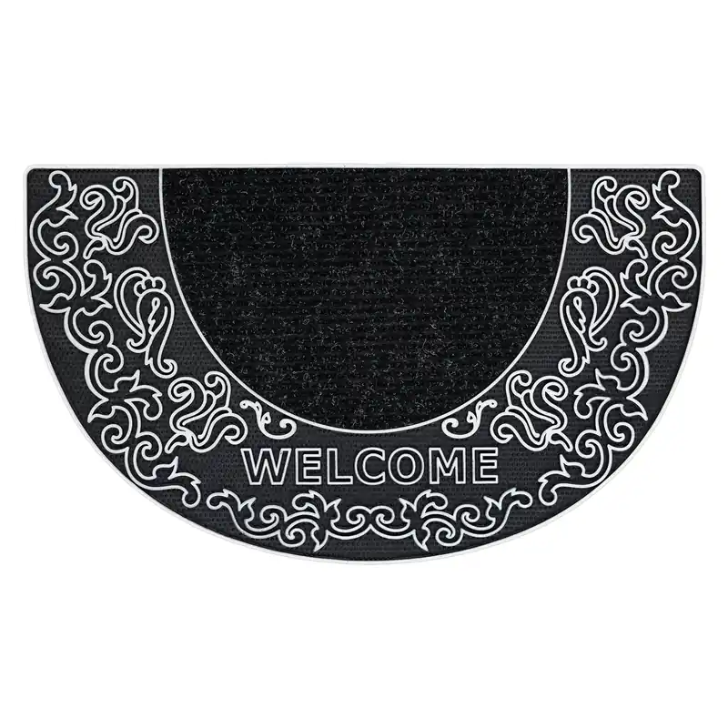 Rohožka BH 103W Welcome černá / stříbrná, půlkruh Super Cena