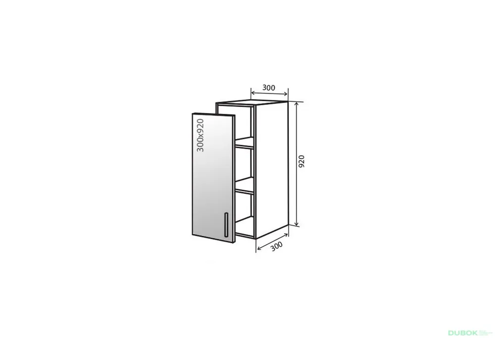 V42 Skříňka 1D 30 Vitrina Bravo Lux Sleva