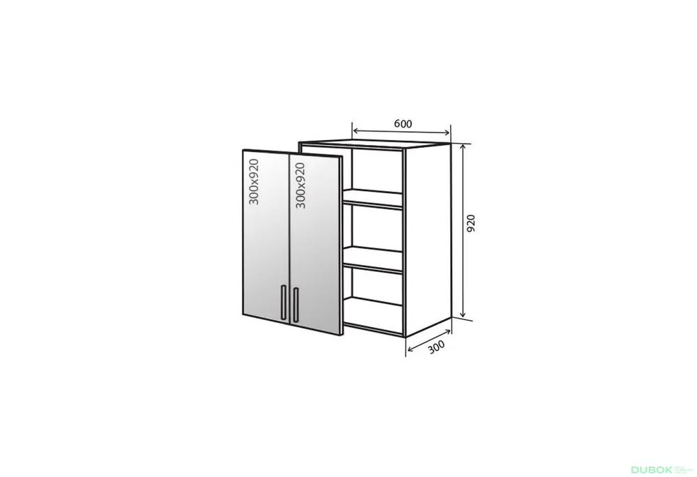 Akce V46 Skříňka 2D 60 Vitrína Margo Lux