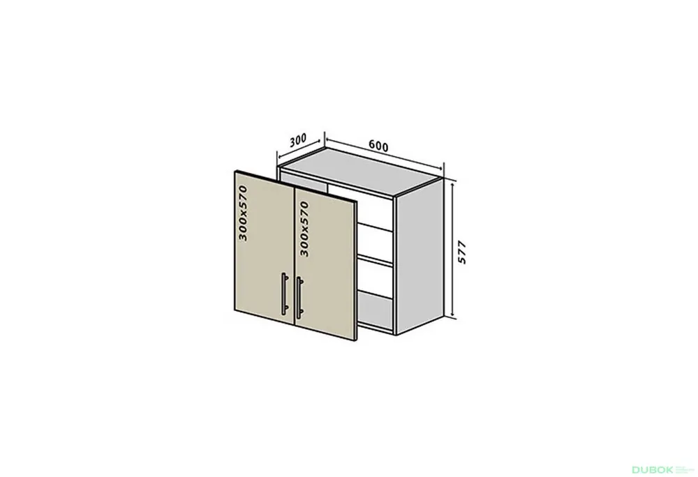 V53 Skříňka 2D 60 Interno Glaňec Luxe Autentický