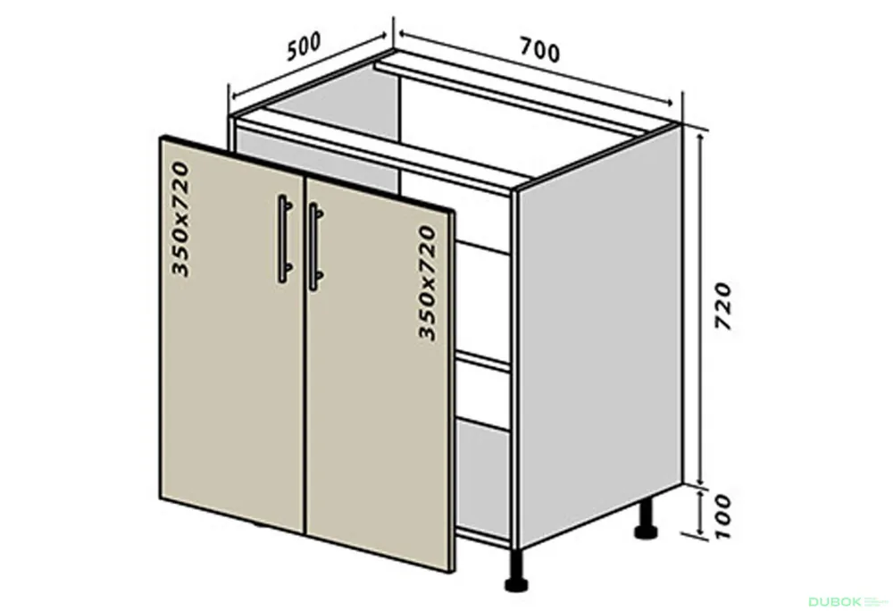 Značkový N43 Skříňka 2D 70 Interno Luxe