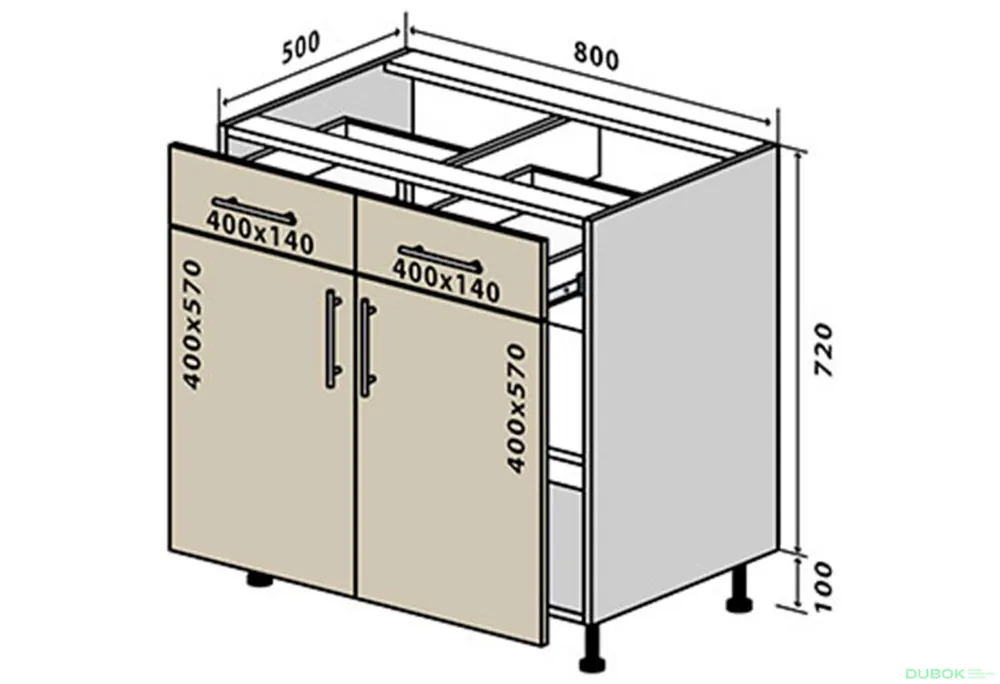 Must-Have N27 Skříňka 2Š2D 80 Rhodos Lux