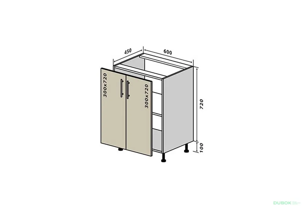 Autentický N6 Skříňka 2D 60 Interno