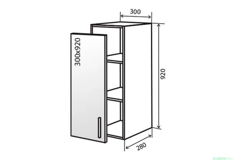V42 Skříňka 1D 30 Vitrina AL Flat Nejprodávanější