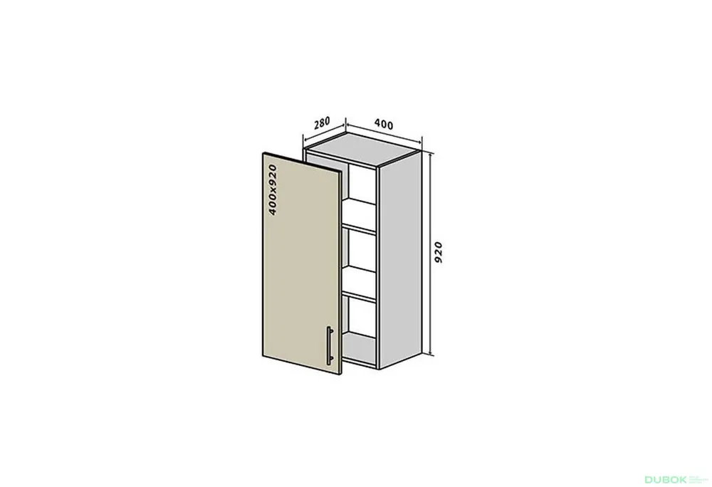 V43 Skříňka 1D 40 Interno Autentický
