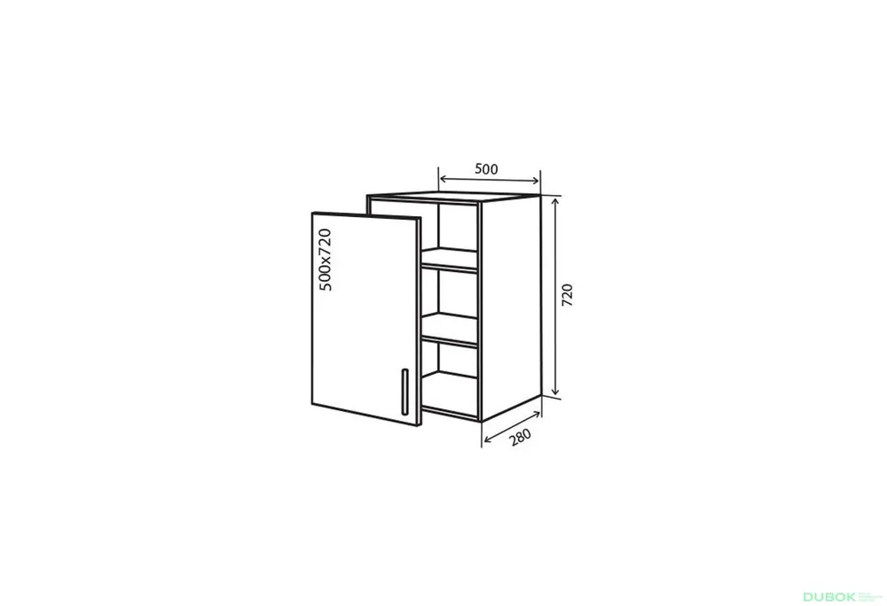 B5 Skříňka 1D 50 Flat Originální