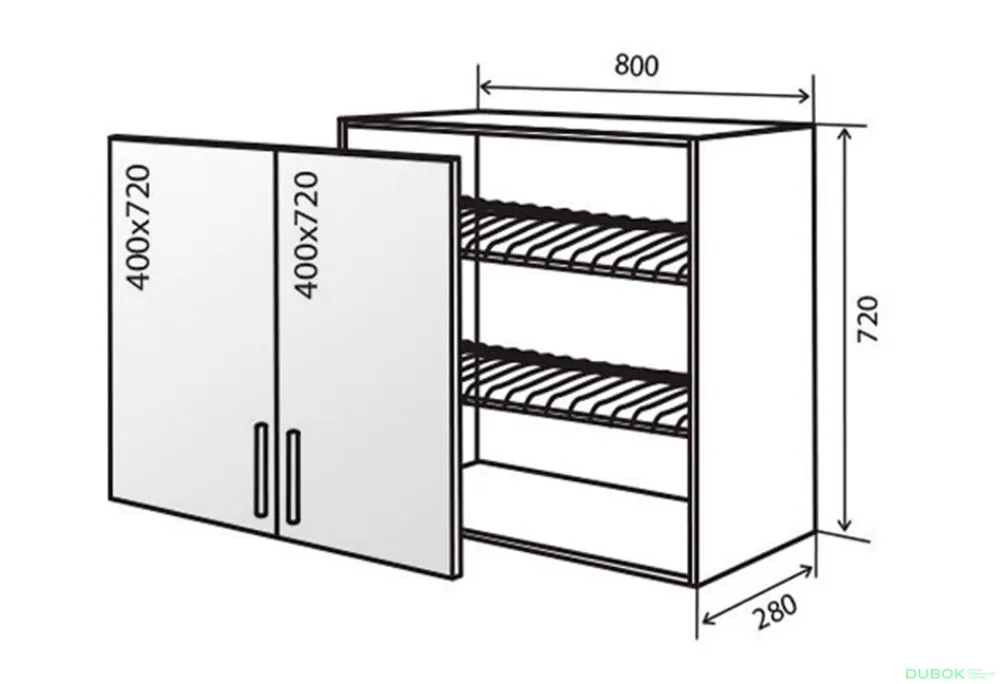 Novinka V9 Sušák vitrína 2D 80 AL Flat