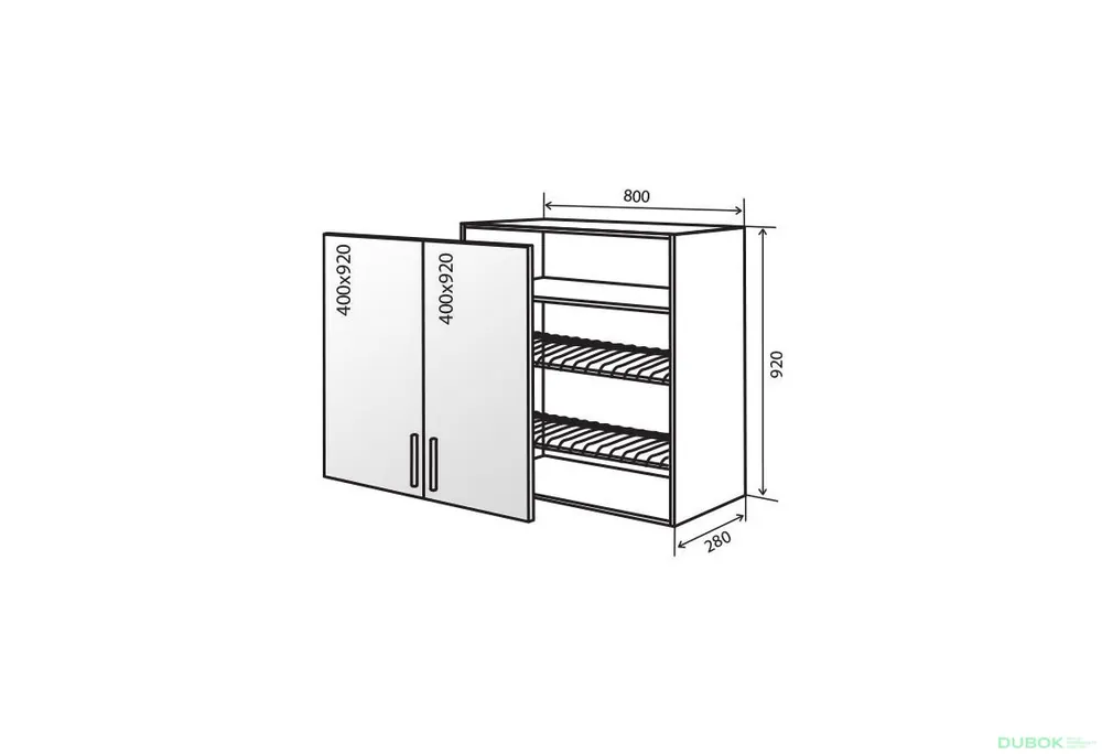 V49 Skříňka 2D 80 Sušák Vitrína Flat Kup Teď