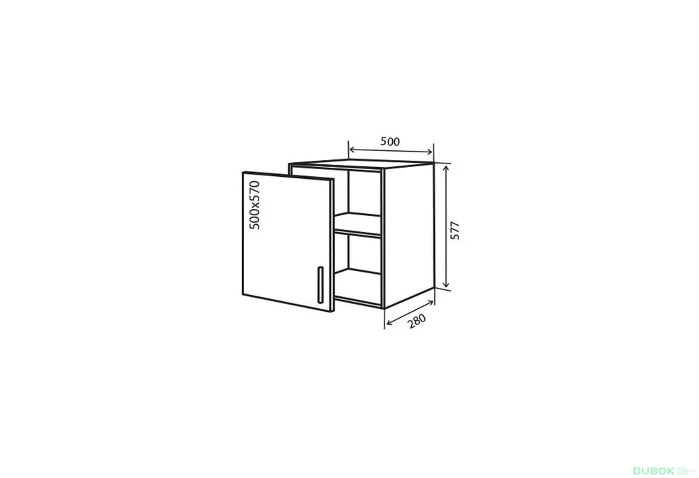 Výprodej V52 Skříňka 1D 50 Flat