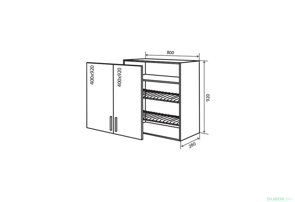 Expresní Doručení V49 Skříňka 2D 80 Sušák Flat