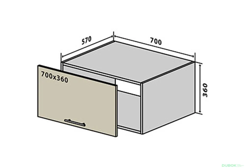 V67 horní skříňka nad digestoř 70 Flat Oblíbený