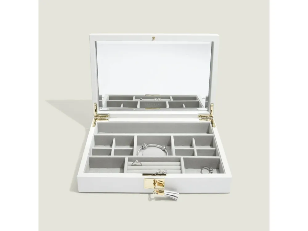 Šperkovnice Stackers Orchid White Leather Lid bílá Výprodej