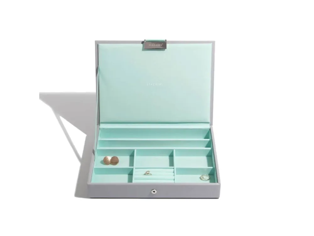 Top Prodej Šperkovnice Stackers Grey Mint Classic Lid tyrkysová