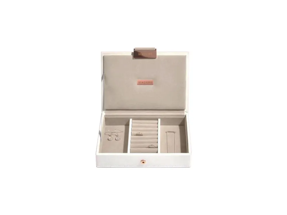 Šperkovnice Stackers White Rose Gold Mini Lid bílá Cenově Výhodný
