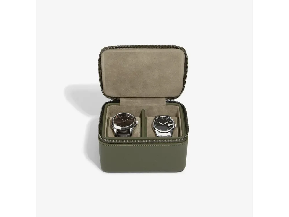 Pánská šperkovnice Stackers Olive Green Large Zipped Watch Box zelená Poslední Šance