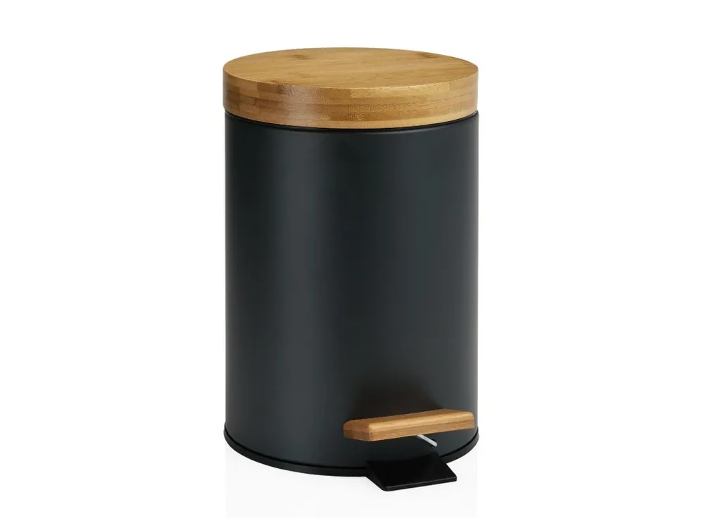 Originální Pedálový odpadkový koš Andrea House Pedal Bin Bamboo BA69080 černý