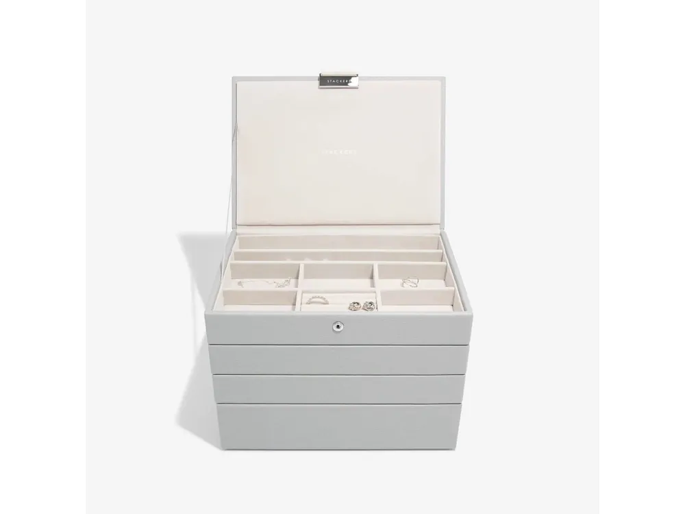Šperkovnice 4 v 1 Stackers Pebble Grey Classic Set šedá Cenově Výhodný