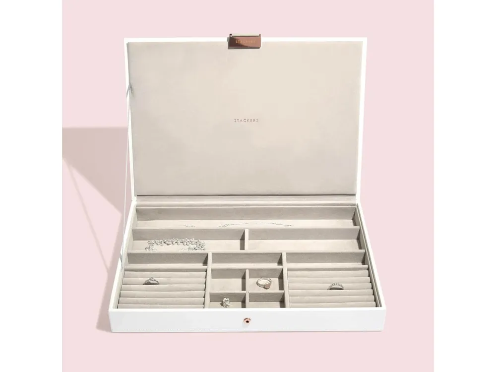 Box na šperky s víkem Stackers White Rose Supersize Lid bílá Hit Sezóny
